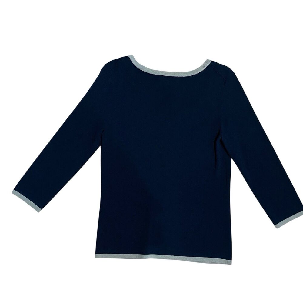 Cable & Gauge Lace up Pullover Top Sz M Black Tan Stretch Casual Blouse Shirt - Picture 8 of 8